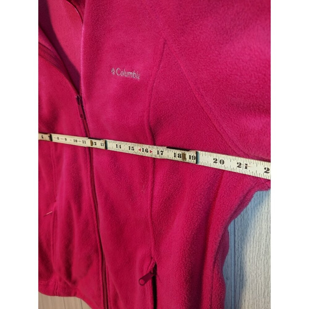 Columbia Sweater Womens Large Hot Pink Fleece Long Sleeve Full Zip Polyester - Picture 4 of 6